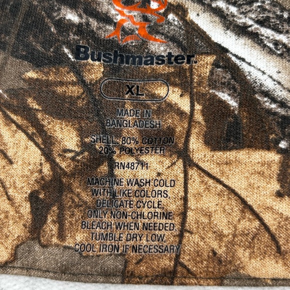 Bushmaster Camo Hoodie XL | Hunting Sweatshirt | Orange Logo | Cotton 80% Brown - Picture 6 of 10